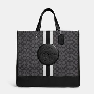 Coach Dempsey Tote 40 In Signature Jacquard With Stripe And Coach Patch